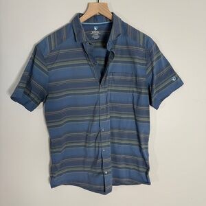 Kuhl Men's Blue Striped Short Sleeve Shirt L